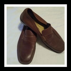 Men's Rockport Brown Leather Loafers EUC